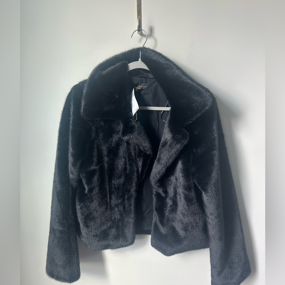House of Harlow 1960 black faux fur coat